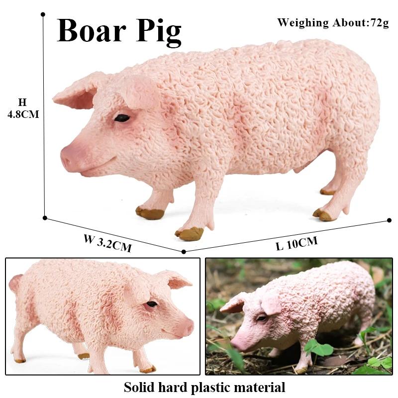 Oenux Poultry Farm Animals Model Simulation Pig Swine Sow Porcupine Boar Action Figures Figurine Lovely Educational Kids Toy