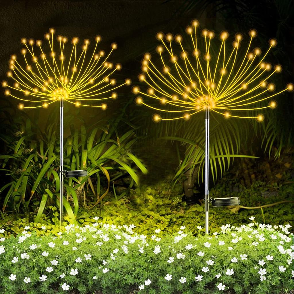 Solar LED Firework Light Solar Garden Lights Outdoor 60-420 LED Firework Beads Waterproof Colorful Lighting DIY Decoration Patio Pathway