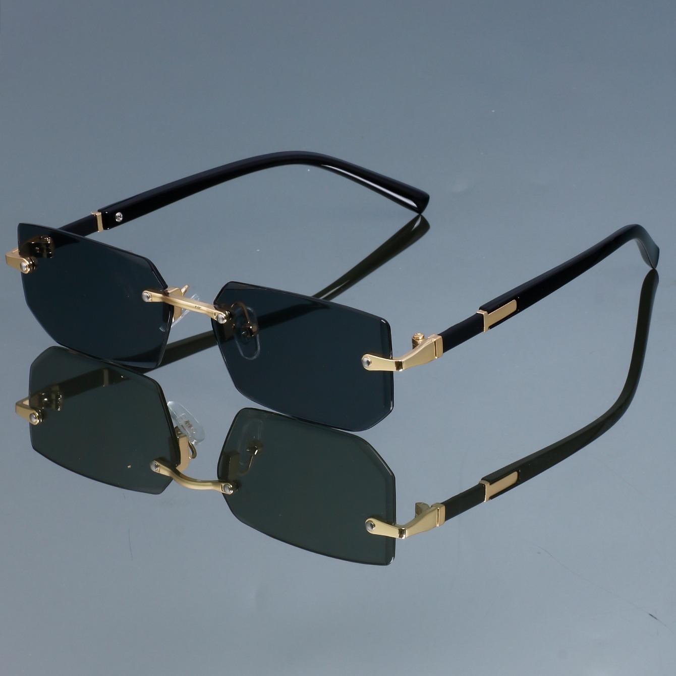 Latest Stylish retro square glasses for women and men frameless simple and versatile decorative glasses Durable