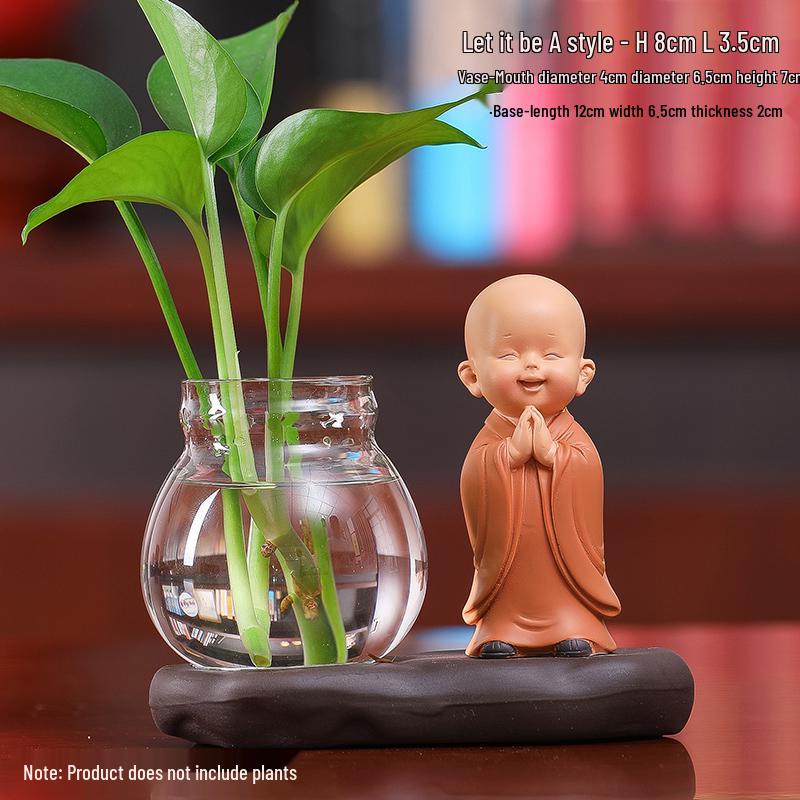 Little Monk Hydroponic Vase: Creative Home and Office Decor
