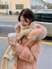 2025 Women's Korean Style Winter Down Jacket: Mid-Length, Hooded, with Large Fur Collar, Loose Fit, Thick and Warm.