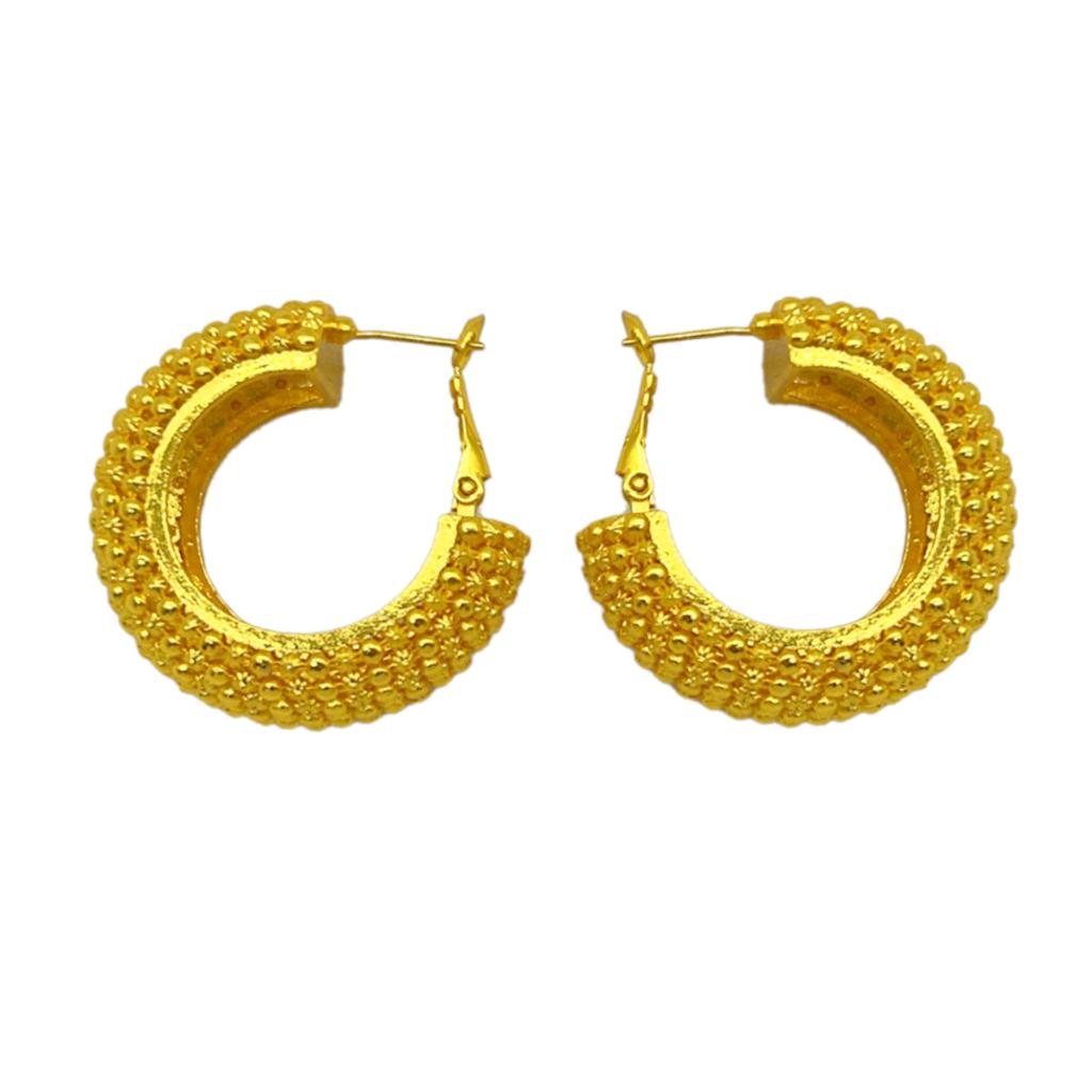 Dubai Bridal Jewelry 24K Gold Plated Earrings Exaggerated Vintage Nigerian Ladies Personalized Simple Earrings 2026