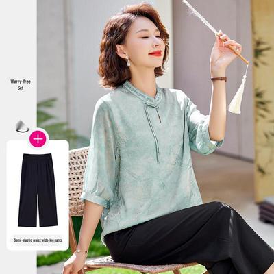 Pasit Chinese Style Summer Suit for Middle-Aged Women