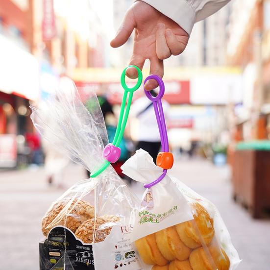 2 Pcs Sealing Straps Hanging Hole Airtight High Elasticity Good Seal Hold Tightly Preserve Food Leakproof Crisp Bag Mouth Sealing Ties Household Stuff