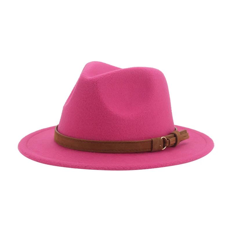 

Hats for Women Fedoras Girls Hat Boys Hat Felted Kids Baby Caps Small 52cm 54cm Belt Wedding Cute Kid Fedoras Sombreros De Mujer 52-54cm(kids) рожевий червоний колір
