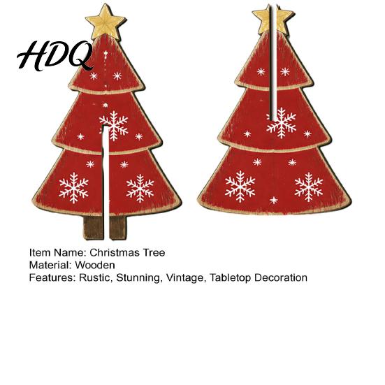 Reusable Eco Friendly Xmas Decor Wooden Christmas Tree Tabletop Decoration Rustic 3D Interlocking Ornaments Vintage Solid Wood Desktop Centerpiece