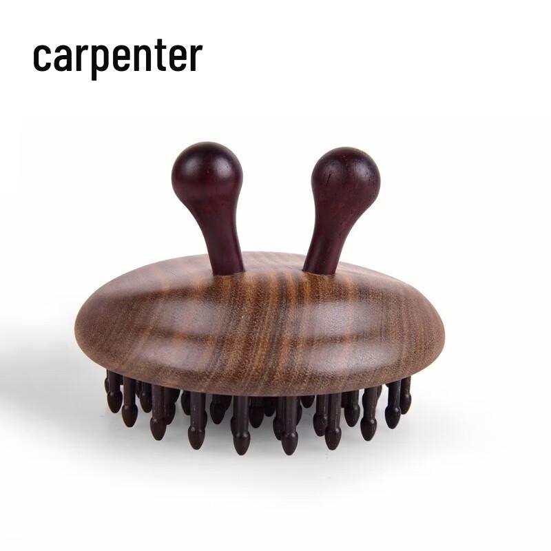 Tan Mujiang Snail Ring Wood Hair Massage Comb