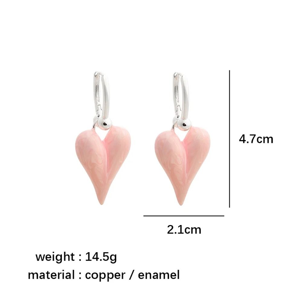 1Pair Durable Heart Shape Heart Earrings Sweet Temperament Simply Design Fashion Jewelry Candy Trendy Ear Accessories For Women
