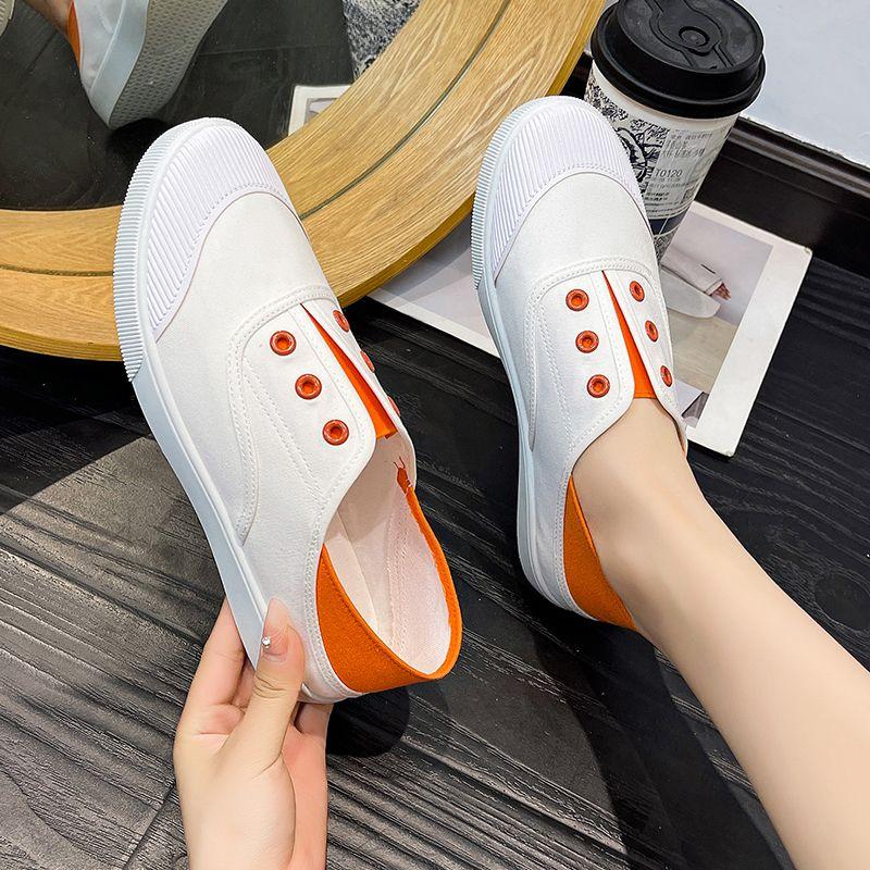 Summer Light Canvas Shoes for Women Casual Flat Slip On Woman Footwear New In Offers Fashion Trends 2025 Cheap Vulcanized Shoe