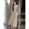 Temperament swinging collar suspender dress women's summer casual new waist slim skirt