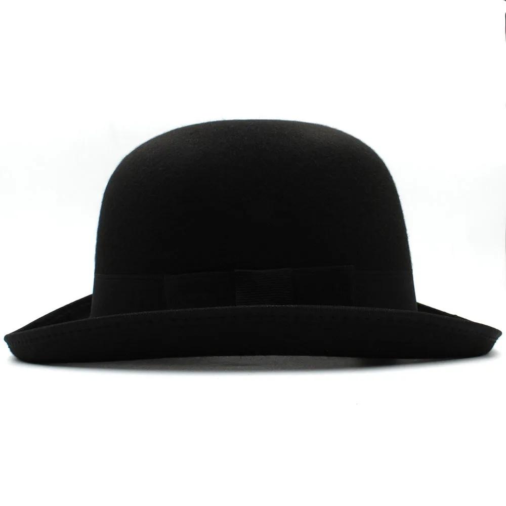 Herren Damen Filz Melone Klassische Partyhüte Leichte Derby Fedora Hüte Kostümzubehör