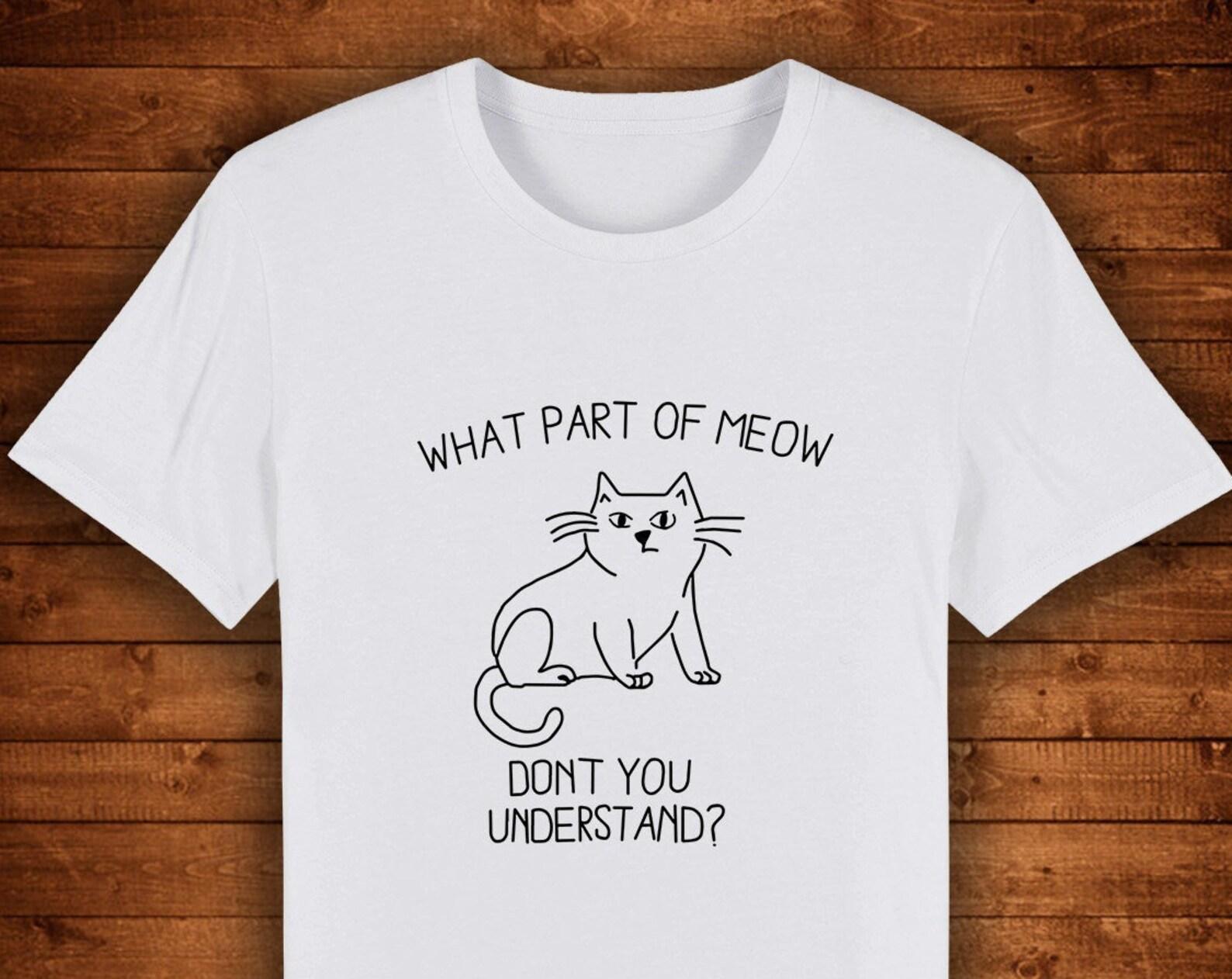 Funny Cat T shirt: Organic Cotton Meow Graphic Tee 3XL