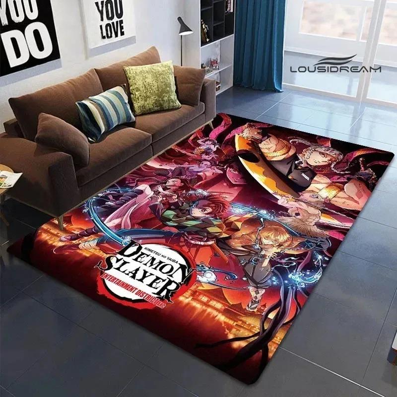 Demon Slayer Printed Carpet for Living Room Decoration Japanese Anime Bedroom Area Rug Non-slip Home Bathroom Floor Mat