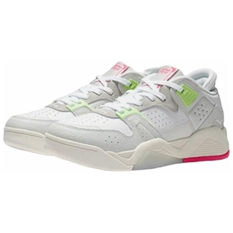 Li Ning Slip Resistant Abrasion Resistant Cushioning Low top Vintage Basketball Shoes Women's Gray Green Red AGBS032-3