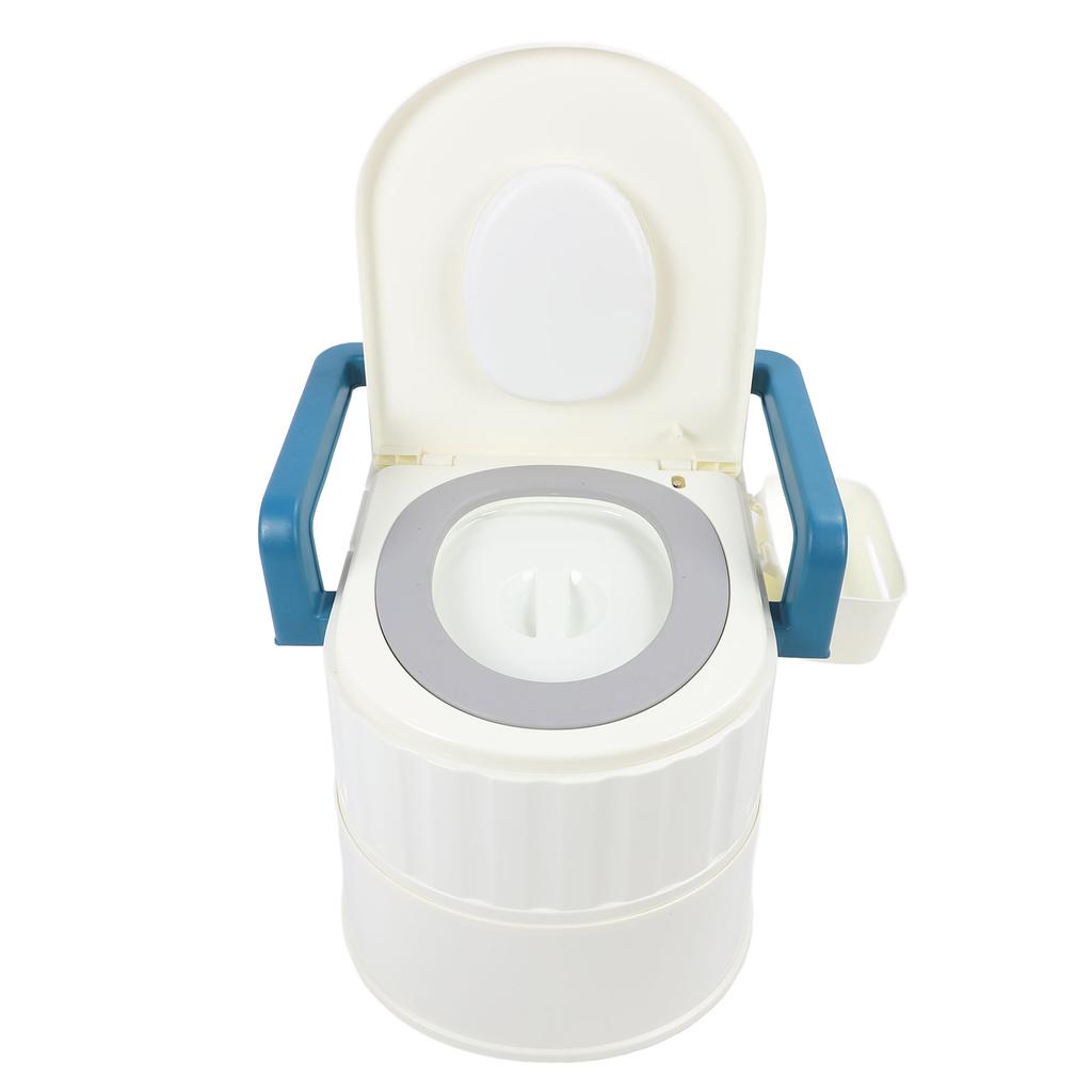 Bedside Commode Toilet Detachable Armrests Soft PU Cushioning Non Slip Dual Cover Bedside Potty with Solid Hollow