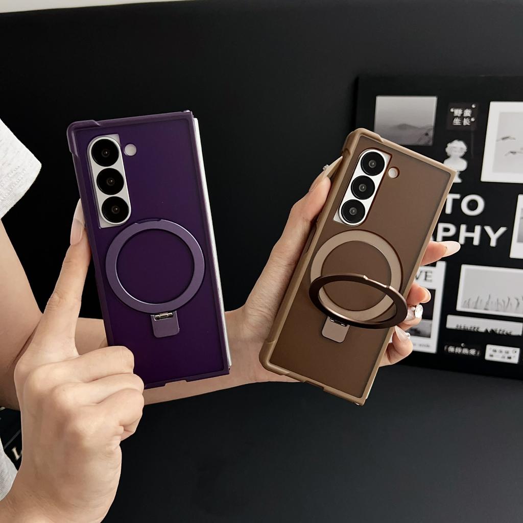 For Samsung Galaxy Z Fold6 5G Magnetic Case Kickstand Shockproof Matte PC+TPU Phone Cover
