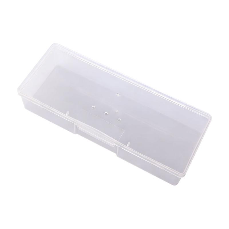 Nail Art Empty Storage Box Leakproof Transparent Rectangle Plastic Case for Nail Rhinestones Small Manicure Decorations