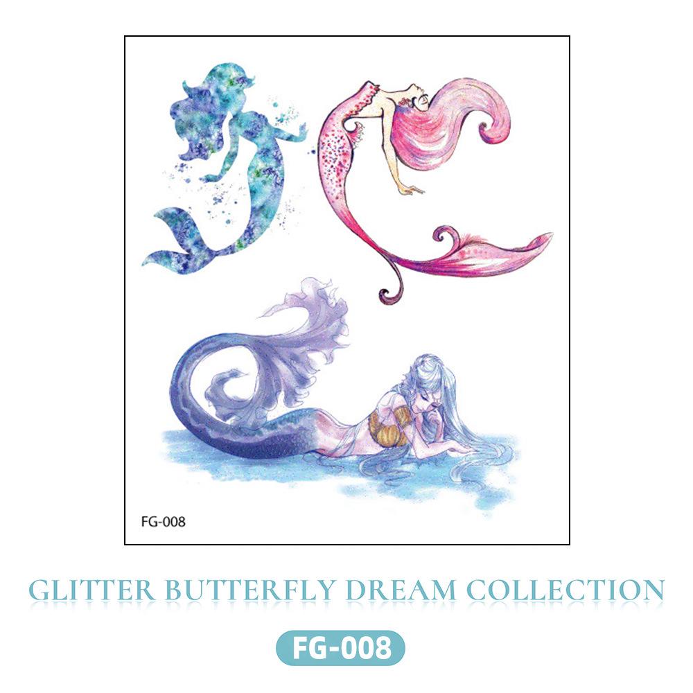 Glitter Gradient Butterfly Face & Eyeshadow Temporary Tattoo Stickers