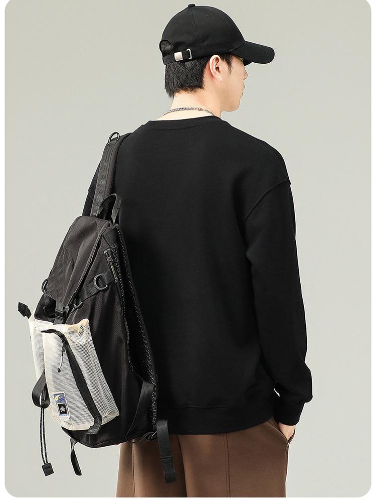 Men's Casual Round Neck Long Sleeve Pullover Hoodie for Spring, Autumn, and Winter