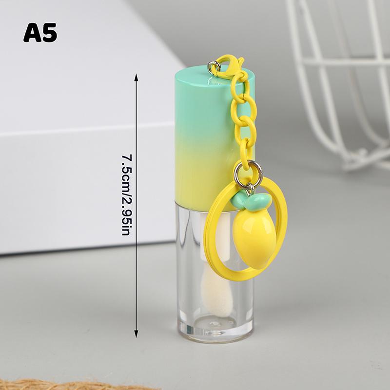 Refillable Lip Glaze Bottle with Keychain – Empty Gradient Tube for Liquid Lip Gloss or Samples