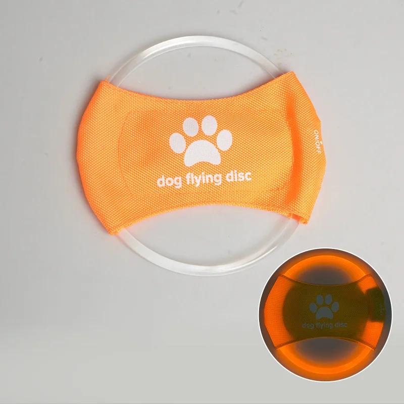 LED Illuminated Dog Activity Circle Charging Pet Toy Bite Proof Material Interactive Play Tool for Backyard Night Game