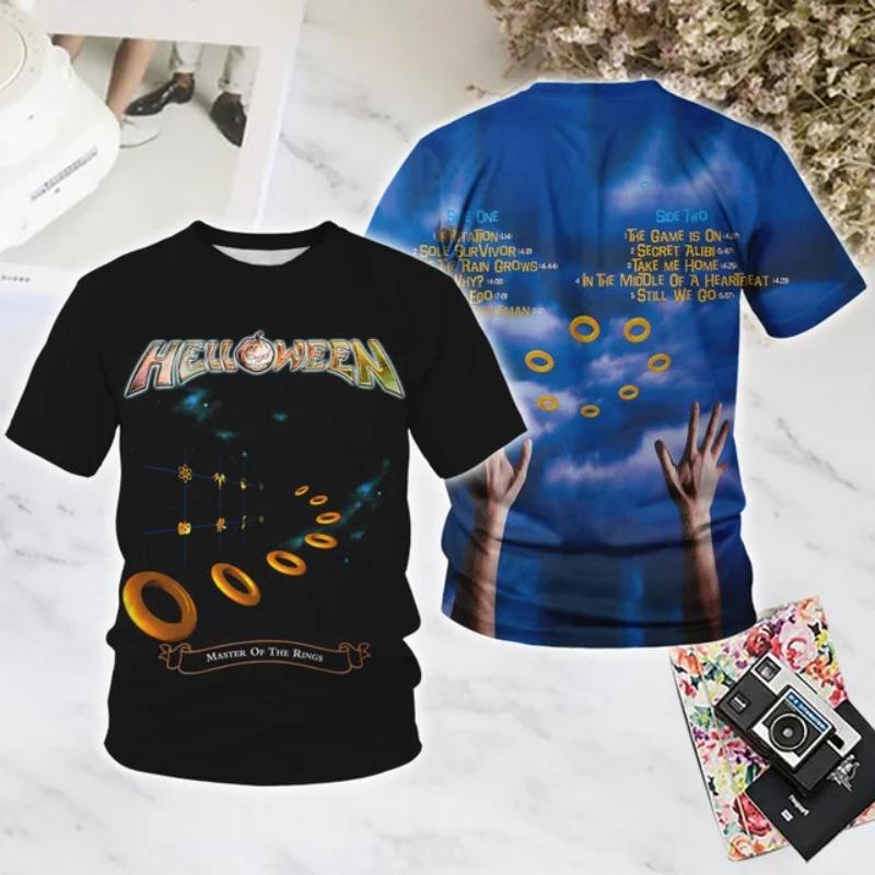 Pop Rock Halloween Band 3D Print Sports Quick-dry Breathable Men T-shirt Hip-hop Heavy Metal Punk Street Casual Short-sleeve Top