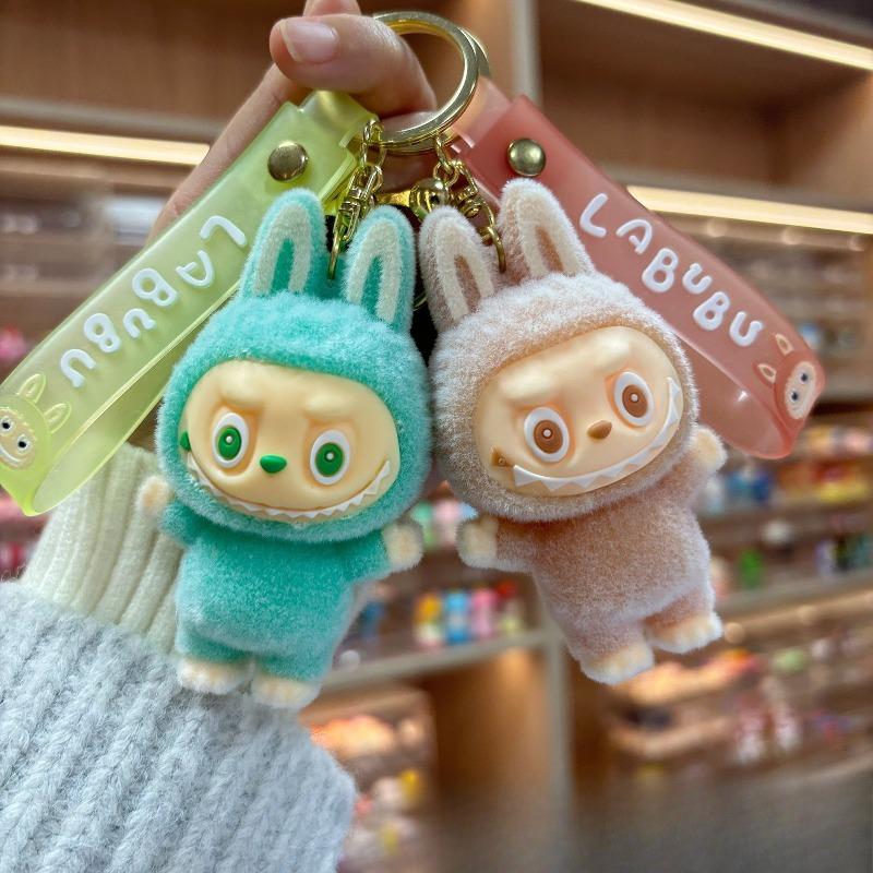 Oversized Flocking Keychain Pendant Doll Key Chain Ring Bag