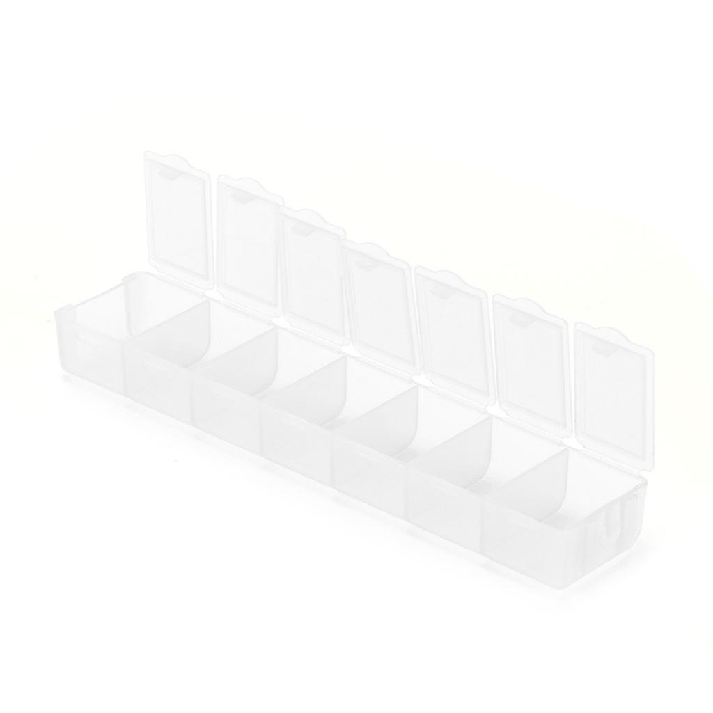 Divide Storage Box 7-Grid Watercolor Palette Jewelry Travel Repacking Plastic ContainerWhite