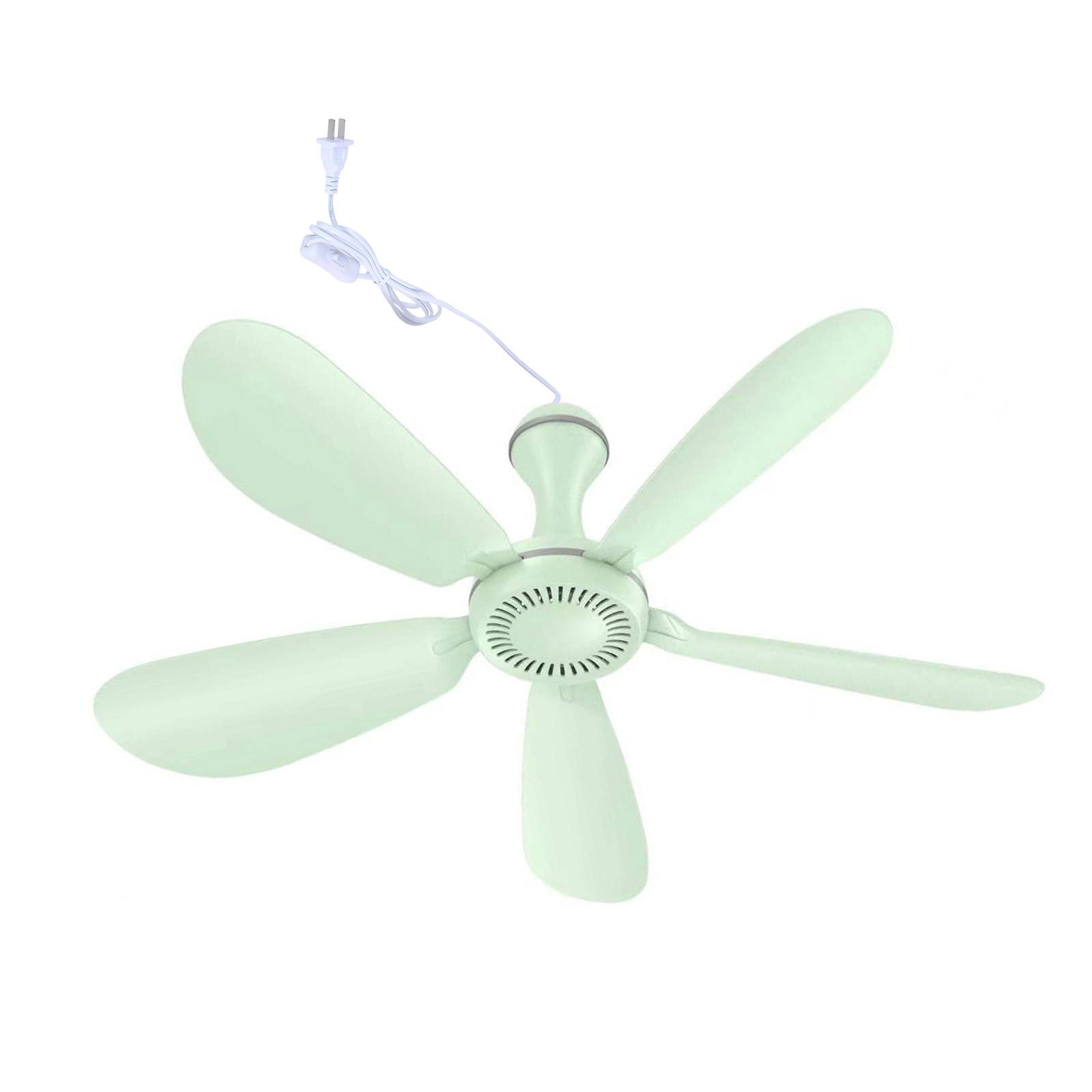 

Indoor and Outdoor 5-Blade Ceiling Fan 35inch Restaurant Electric Fan 220V 50Hz 20W with On Off Switch зелёный