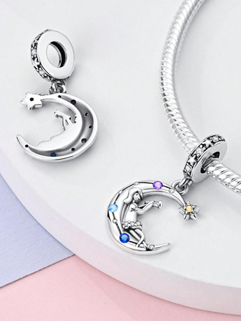 Charm Copper Colors Stars And Moon Bead For Original Bracelet Diy Beads Charms Jewellery Making Gift For Women Styfne