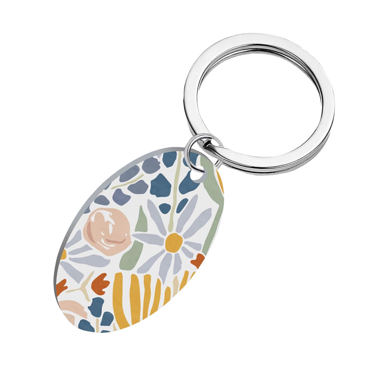 

Buzz Selection Keychain, Stylish Fruit and Floral Print, Lightweight, Round, Cute Gift for Men and Women, AC499(YH1)