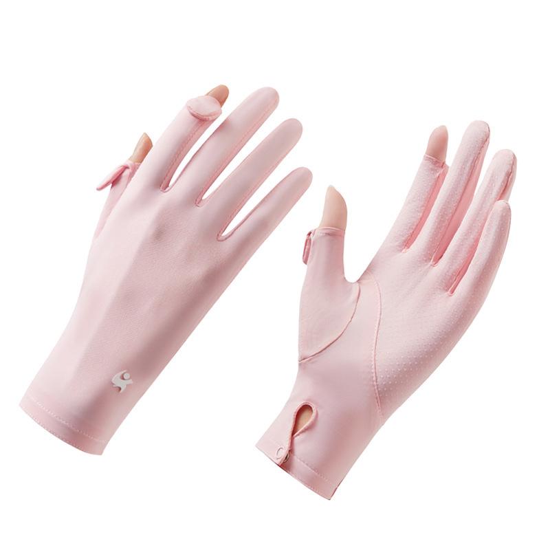 Women's Ice Silk Sun Protection Gloves - Lightweight, Breathable, Anti-Slip, UV Shield for Summer Cycling.