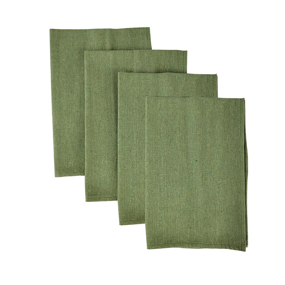 Set of 4 Cotton Linen Dinner Napkins 40x40cm Heavy Cloth Fabric Table Placemats Washable Durable For Party Holiday Wedding Decor