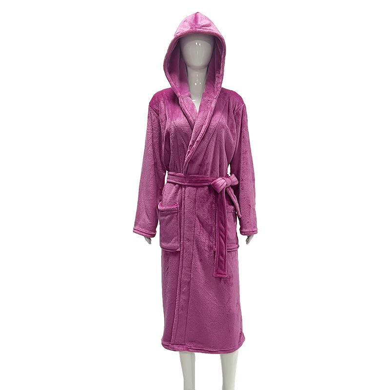 Couples' Casual Flannel Hooded Bathrobe Pajamas