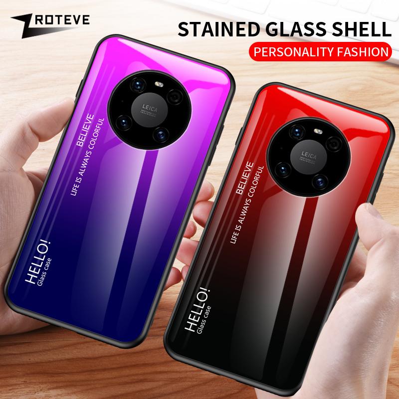 

Чехол Mate40 с градиентным закаленным стеклом для Huawei Mate 40 30 20 50 Pro Plus Mate20 Mate20X Mate30 Mate50, чехлы для телефонов