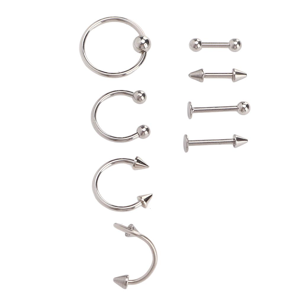 Nose Studs Set Stainless Steel Exquisite Different Shapes Safe Smoothing Polished Surfaces Nose Studs for Women