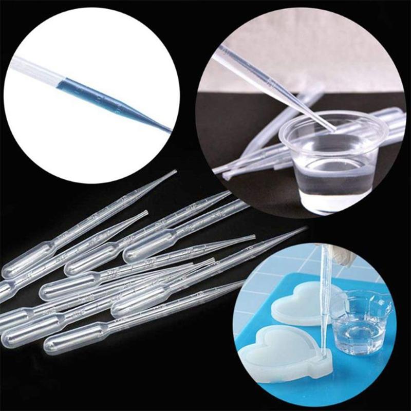 35 Pcs/Set Resin Mold Tools Kit Clear Plastic Dropper Stirring Rod Wooden Popsicle Stir Sticks Disposable Finger Cots