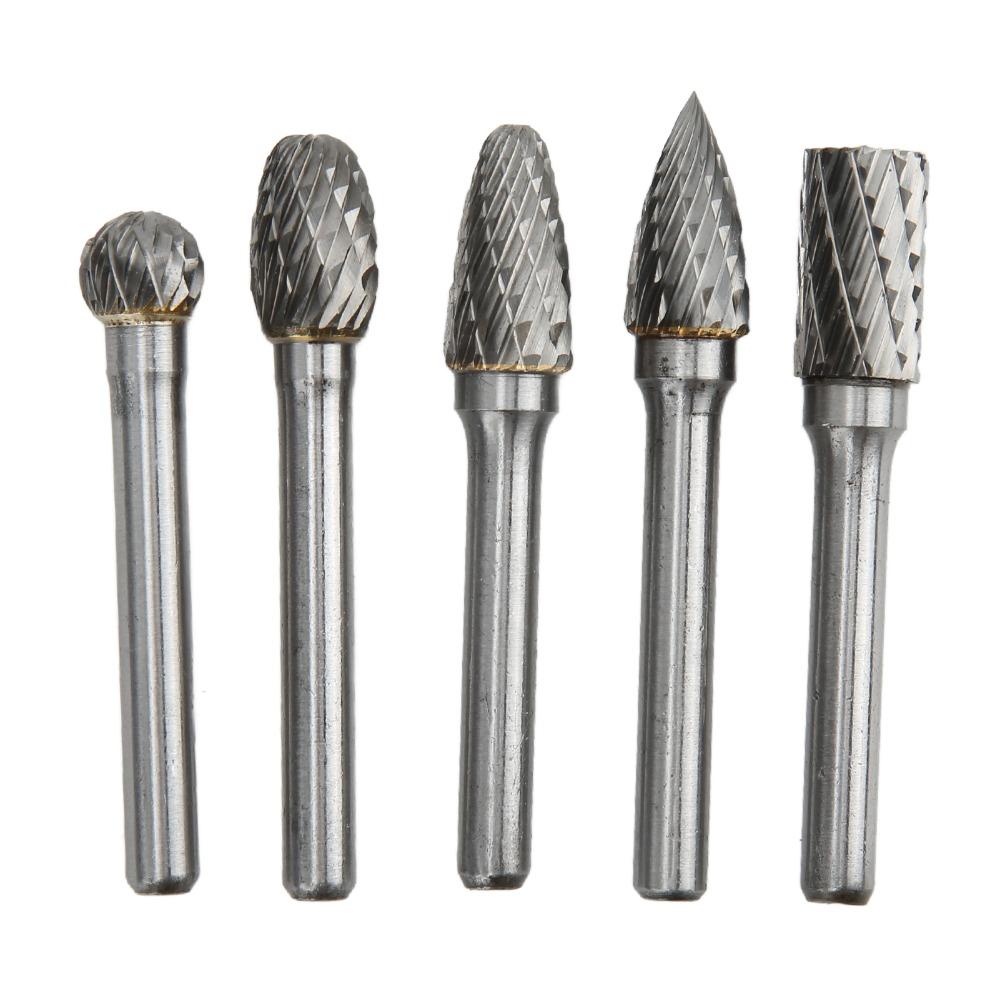 5PCS Alloy Steel Carbide Rotary Burr Set 6x10mm Rotary Burr File Set Weld Seam Trimming