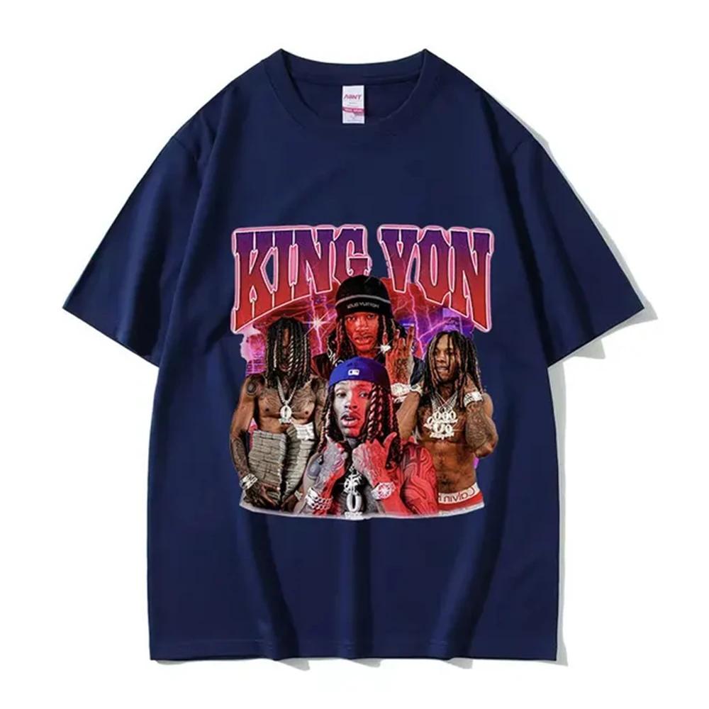 Rapper K-King Von Graphic T Shirt Men's Hip Hop Gothic Fashion Short Sleeve T-shirts Oversized T-shirt Streetwear 80312