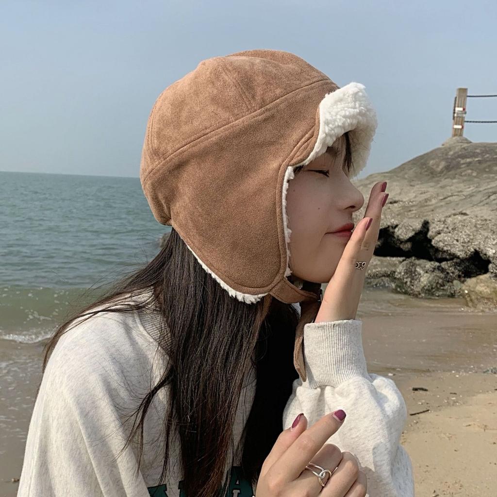 Lei Feng Hat Women's Winter Korean Version Cute Thickened Warm Cycling Hat Ski Plus Velvet Windproof Ear Protection Cold Hat Couple