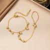 Gold-Plated Double Layer Thin Chain Stainless Steel Hand Chain Jewelry