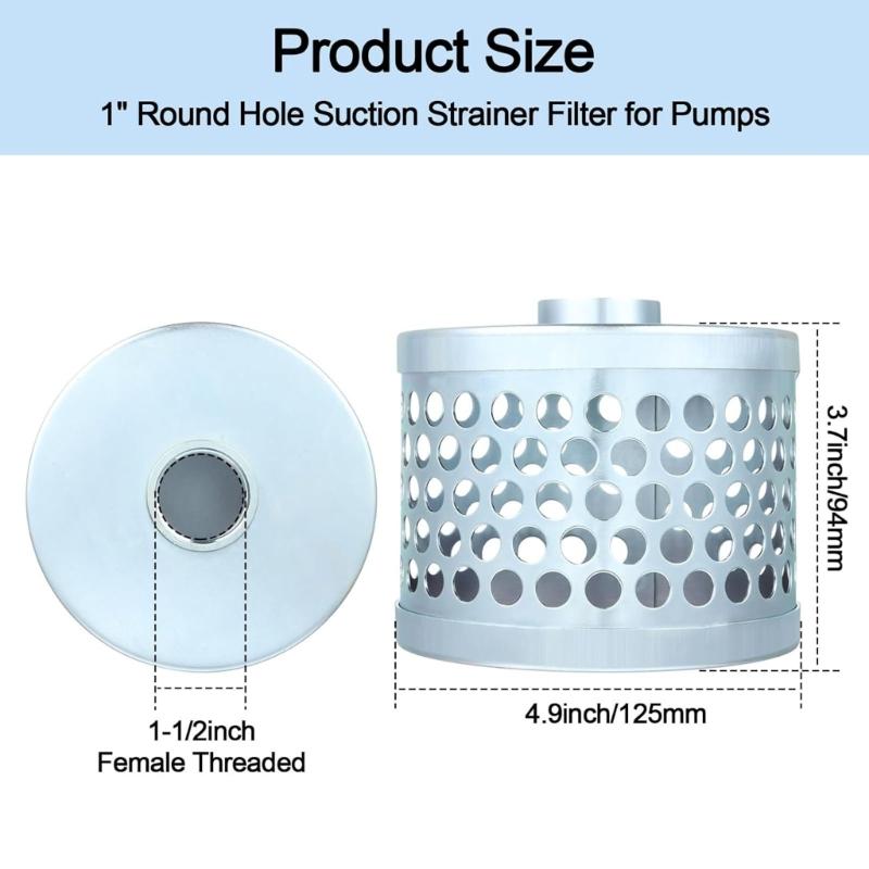 Corrosion Resistant Pump Suction Filter Strainer Basket With NPT Female Thread Reduces Solid Particles For Pump Systems