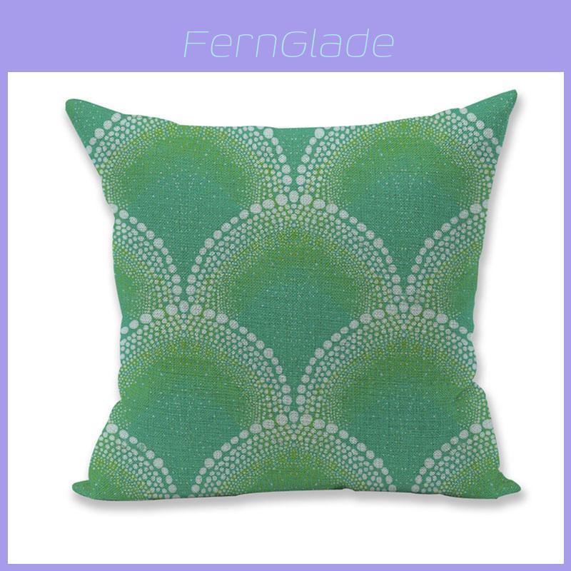 Luxurious Green Geometry Cotton Linen Pillow Case Cushion Pad For Bed Sofa Car Office Decor