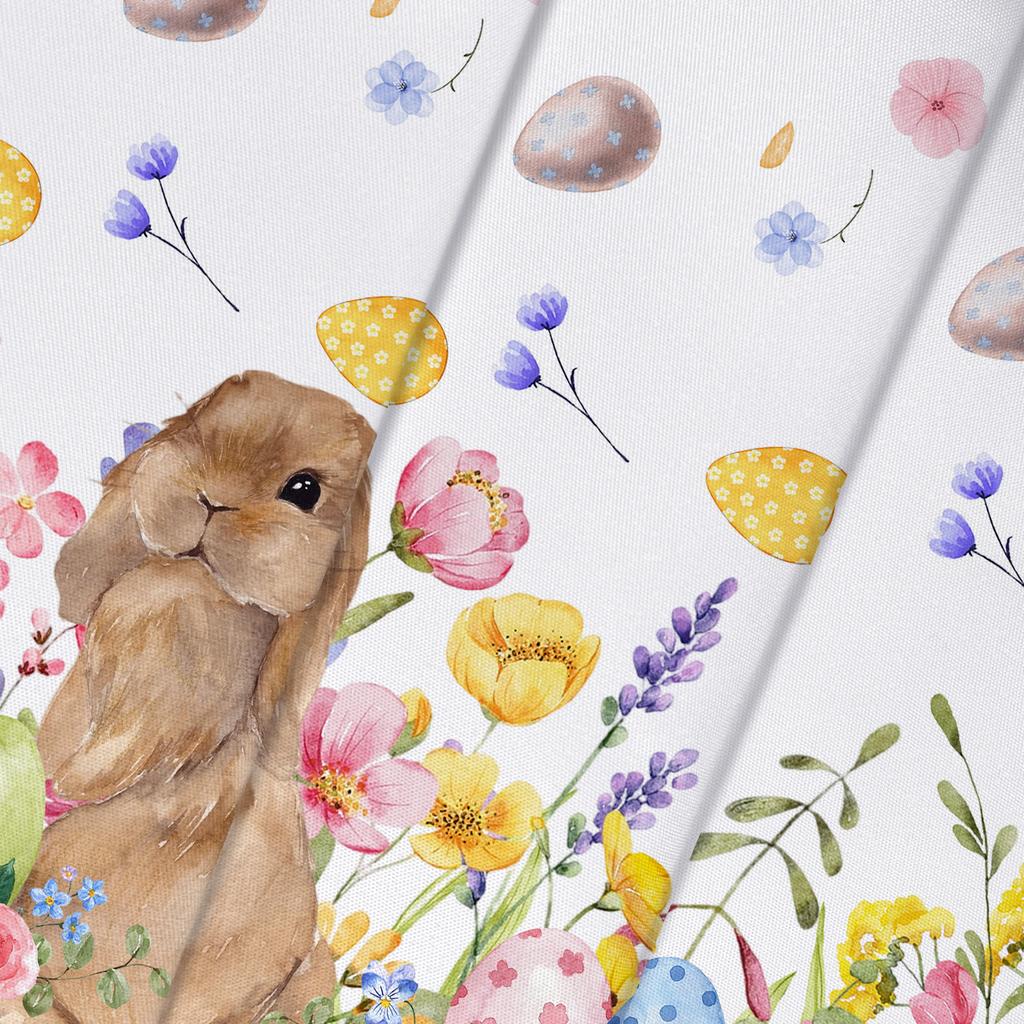 Easter Bunny Eggs Flower Rectangle Tablecloth Table Decor Reusable Farmhouse Kitchen Dining Tablecloth Easter Decorations