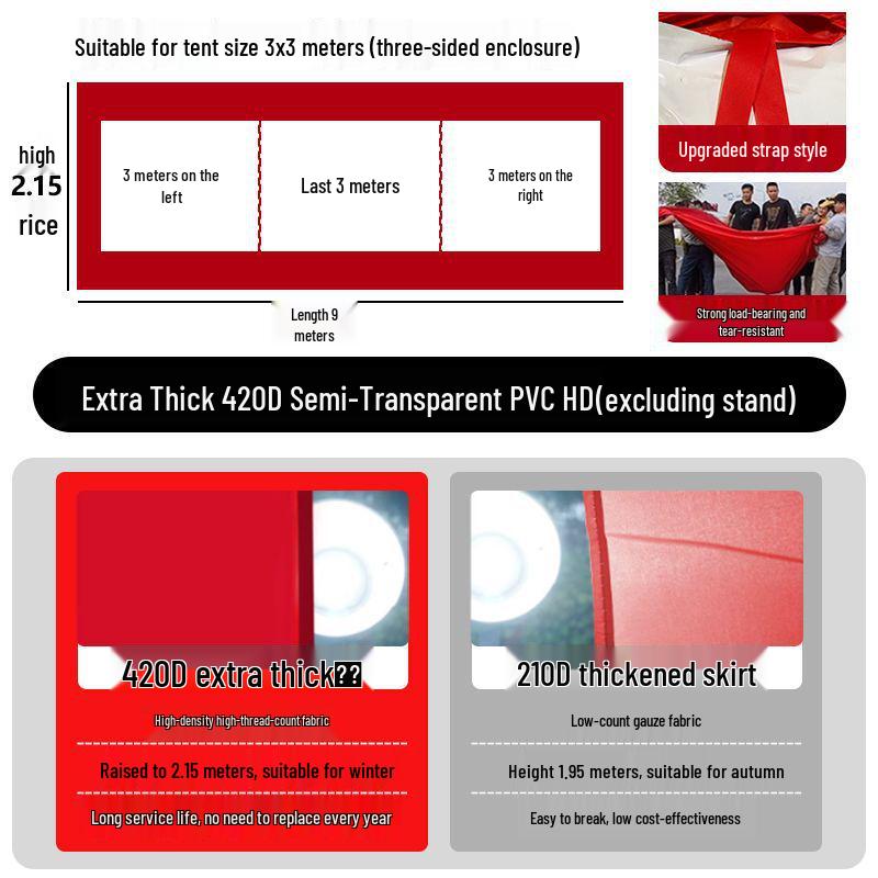 Thickened Outdoor Umbrella Tent Cloth - Windproof and Waterproof Surround for Four-Legged Umbrella