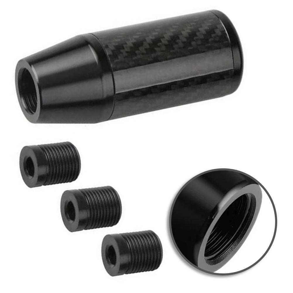 

Manual Transmission Gear Shift Knob in Black Carbon Fiber Finish Designed for Aluminum Shifter Stems with Three Thread Adapters China Mainland