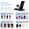 6-in-1 30 W schnelles kabelloses Ladegerät, Uhrenpad für iPhone 14, 13, 12, 11 Pro, kabelloser Ladeständer für Apple Watch 8, 7, 6 SE, AirPods Pro