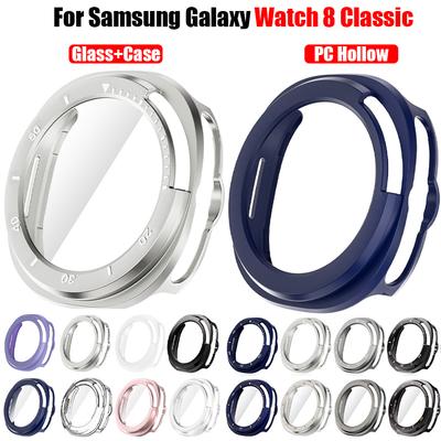 Protector Case For Samsung Galaxy Watch 8 Classic PC Hollowed Cover Protective Bumper Shell Tempered Glass Screen Accessories