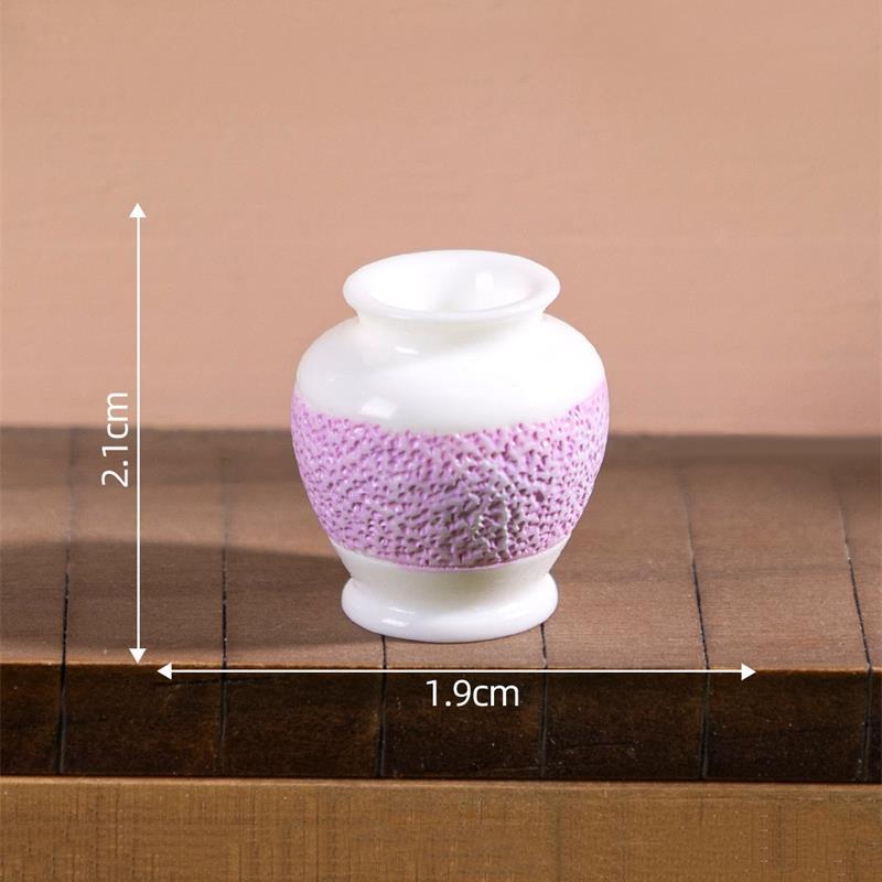 5PCS Cute Dollhouse Miniature Toy Colorful Patterned Vase Model Home DIY Decor Kids Play Toy Micro Landscape Ornaments Gifts