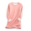 O-Neck Long Sleeves Slim Fit Bottoming Shirt Fall Winter Thickened Fleece